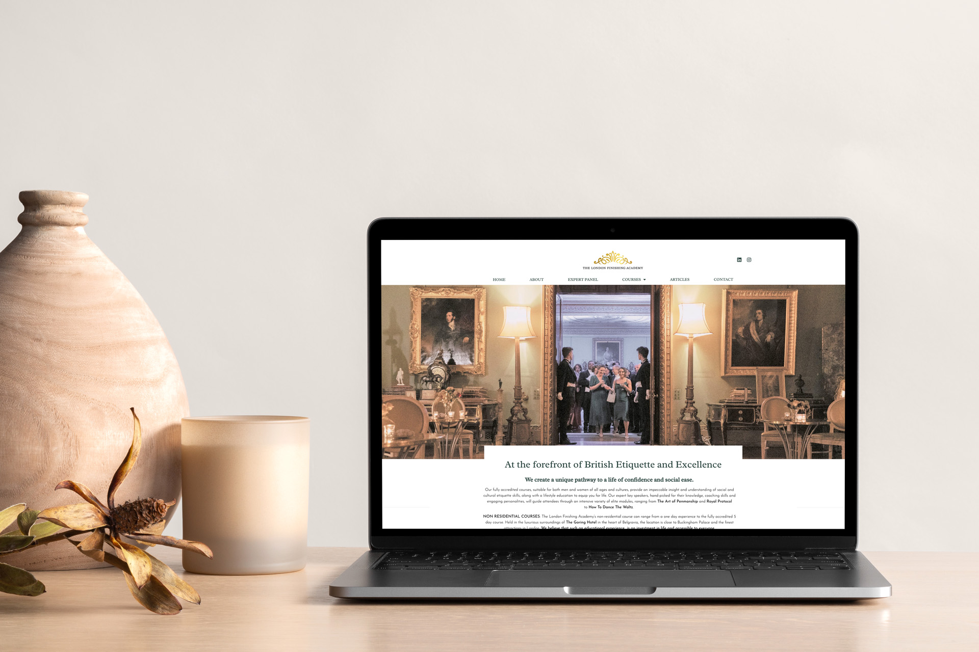 London Finishing Academy bespoke website design