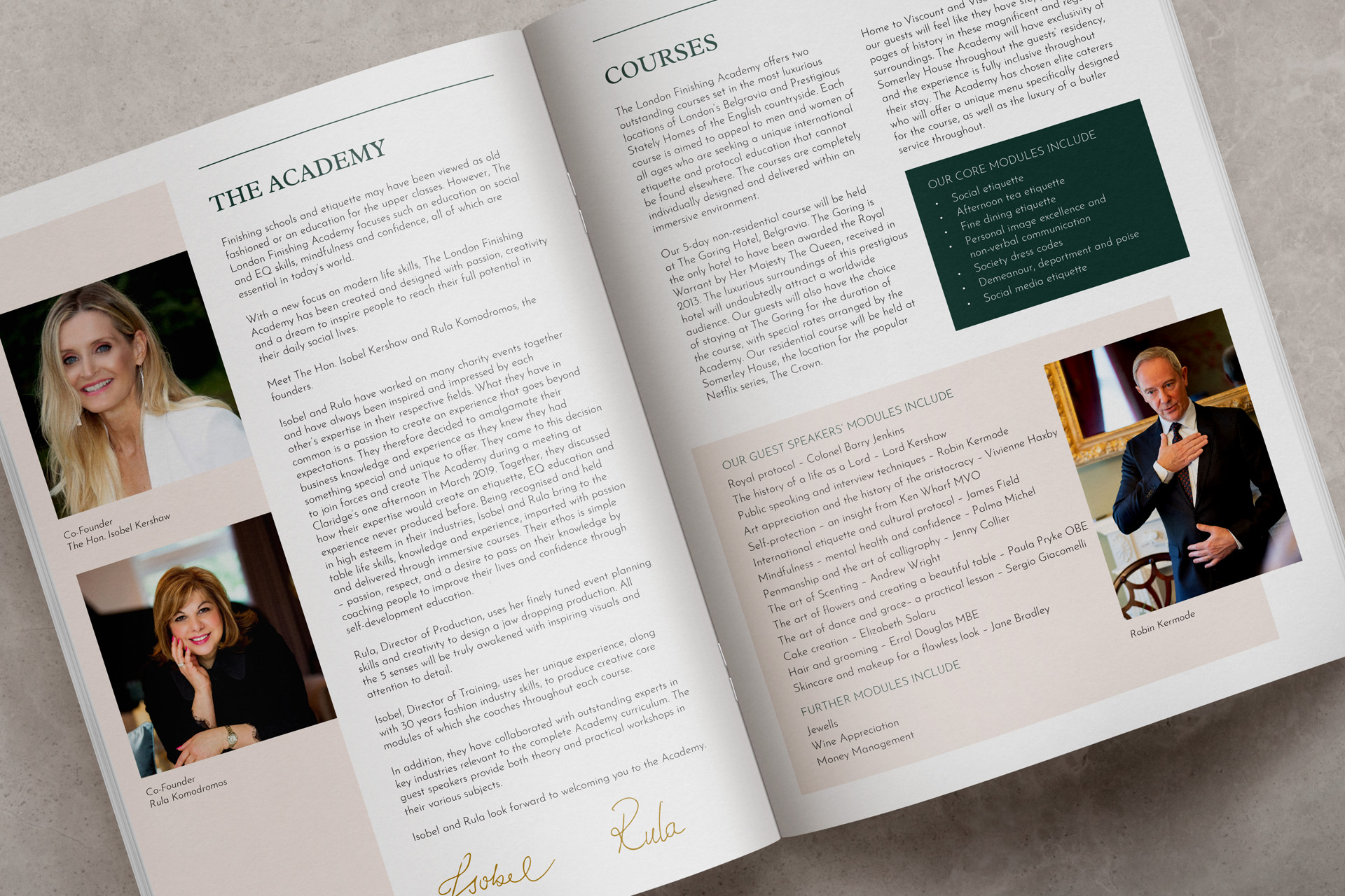 London Finishing Academy PR brochure design