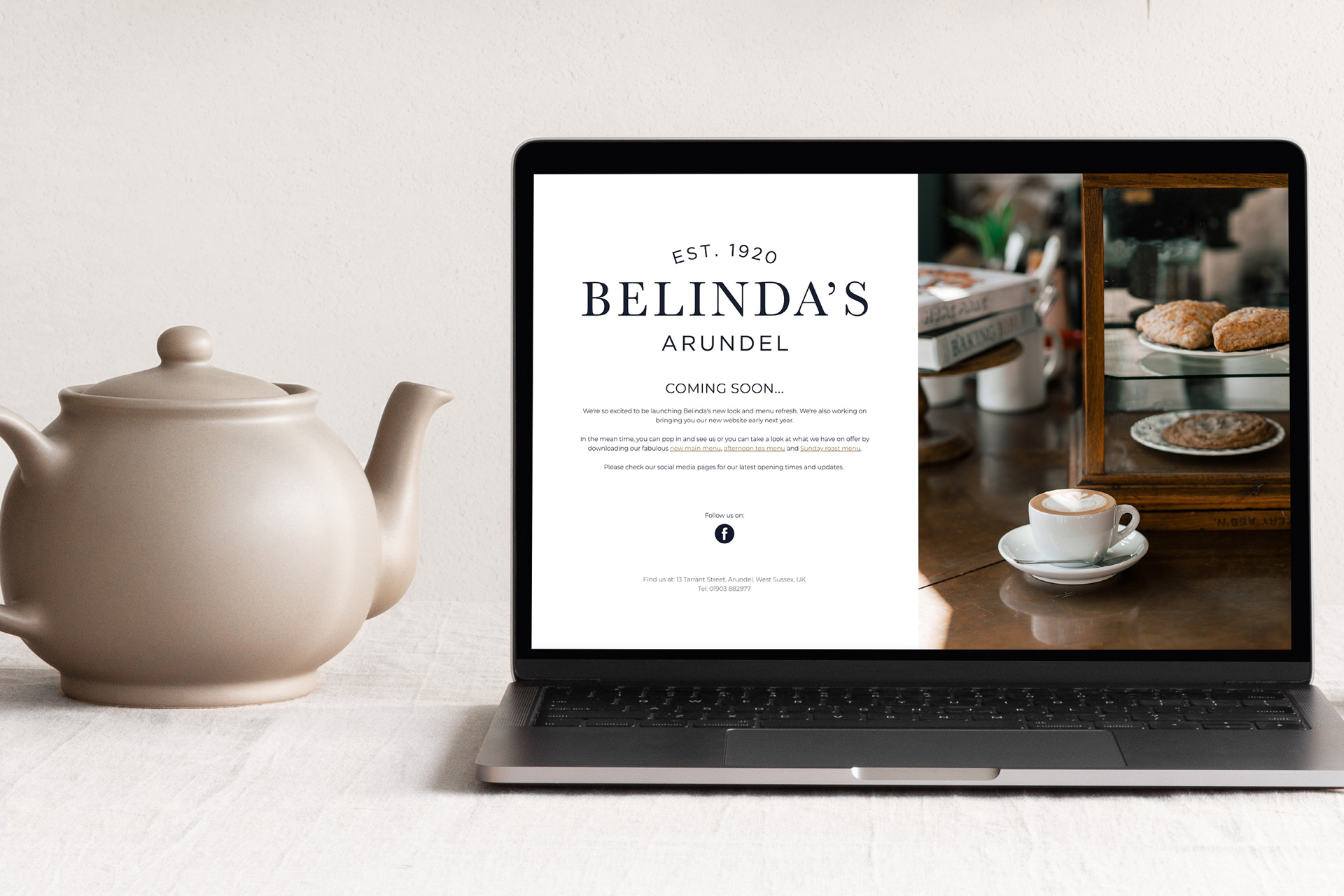 Belinda's - Bistro website holding page design
