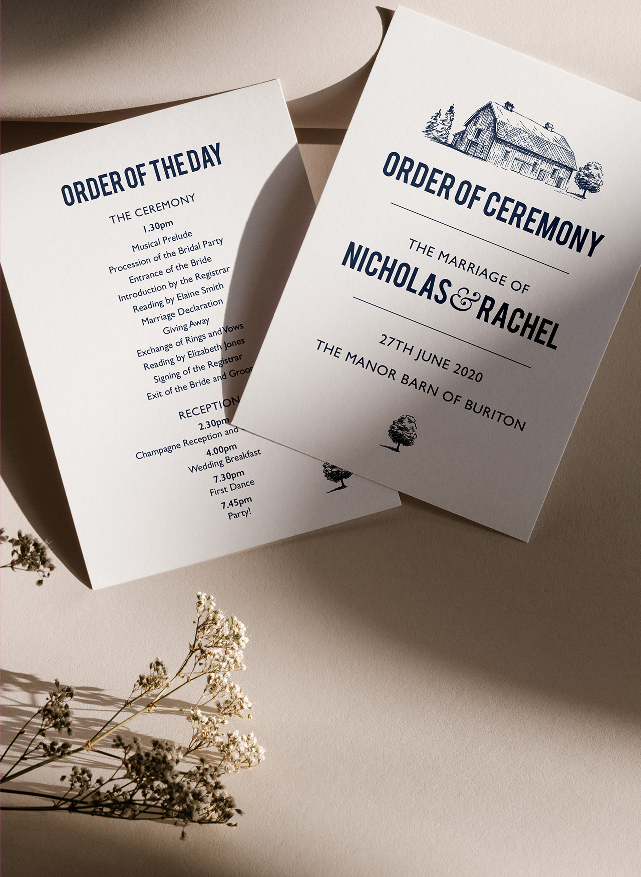 Wedding order of service design