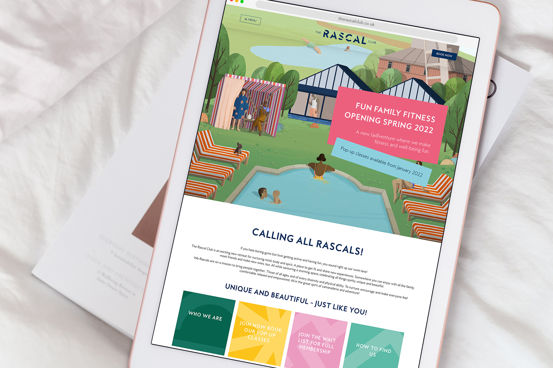 Rascal club responsive website design ipad